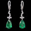 14K GOLD 6.92 CTW VIVID GREEN NATURAL EMERALD & DIAMOND EARRINGS