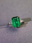 14K WHITE GOLD 4.64 CTW NATURAL EMERALD & DIAMOND RING