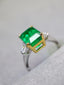 14K WHITE GOLD 4.64 CTW NATURAL EMERALD & DIAMOND RING