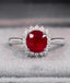 14K WHITE GOLD 1.26 CTW NATURAL RUBY & DIAMOND RING