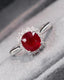 14K WHITE GOLD 1.26 CTW NATURAL RUBY & DIAMOND RING