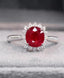 14K WHITE GOLD 1.26 CTW NATURAL RUBY & DIAMOND RING