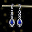 14K GOLD 1.44 CTW NATURAL SAPPHIRE & DIAMOND EARRINGS