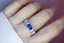 14K GOLD 1.11 CT NATURAL SAPPHIRE & DIAMOND & ETERNITY BAND RING