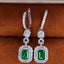 14K GOLD 1.8 CT NATURAL EMERALD EARRINGS