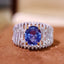 14K WHITE GOLD 3.84 CTW NATURAL SAPPHIRE & DIAMOND RING