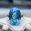 14K GOLD 10.40 CT NATURAL TOPAZ & DIAMOND RING