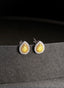 14K GOLD 0.66 CTW NATURAL YELLOW DIAMOND & DIAMOND EARRINGS