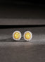 14K GOLD 0.72 CTW NATURAL YELLOW DIAMOND & DIAMOND EARRINGS