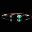 14k Gold 1.67 Ct Vivid Green Natural Emerald &Diamond Bangle