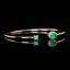 14k Gold 1.67 Ct Vivid Green Natural Emerald &Diamond Bangle