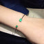14k Gold 1.67 Ct Vivid Green Natural Emerald &Diamond Bangle