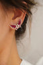 14K GOLD 2.26 CTW VIVID RED NATURAL RUBY & DIAMOND & BUTTERFLY EARRINGS