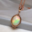 14K GOLD 3.5 CT NATURAL OPAL & DIAMOND PENDANT( WITHOUT CHAIN )