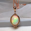 14K GOLD 3.5 CT NATURAL OPAL & DIAMOND PENDANT( WITHOUT CHAIN )