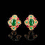 14K GOLD 1.42 CTW NATURAL EMERALD & TSAVORITE & RUBY EARRINGS