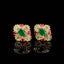 14K GOLD 1.42 CTW NATURAL EMERALD & TSAVORITE & RUBY EARRINGS
