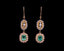 14K GOLD 1.2 CT NATURAL EMERALD & PEARL EARRINGS