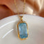 14K GOLD 12.75 CT NATURAL AQUAMARINE & DIAMOND PENDANT( WITHOUT CHAIN )