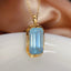 14K GOLD 12.75 CT NATURAL AQUAMARINE & DIAMOND PENDANT( WITHOUT CHAIN )