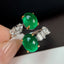 14K GOLD 4.2 CT NATURAL EMERALD & DIAMOND RING
