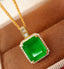 14K GOLD 3.15 CTW NATURAL EMERALD & DIAMOND PENDANT( WITHOUT CHAIN )