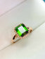 14K GOLD 2.56 CT NATURAL TOURMALINE & MOISSANITE RING