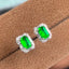 14K GOLD 1.1 CT NATURAL EMERALD & DIAMOND EARRINGS