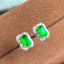 14K GOLD 1.1 CT NATURAL EMERALD & DIAMOND EARRINGS