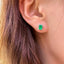 14K GOLD 1.1 CT NATURAL EMERALD & DIAMOND EARRINGS