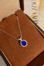 14K GOLD 2.15 CTW NATURAL SAPPHIRE & DIAMOND PENDANT( WITHOUT CHAIN )