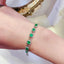 14K GOLD 3.65 CTW NATURAL EMERALD & DIAMOND BRACELET