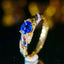 14K GOLD 0.9 CT NATURAL SAPPHIRE & DIAMOND RING