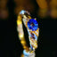14K GOLD 0.9 CT NATURAL SAPPHIRE & DIAMOND RING