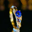 14K GOLD 0.9 CT NATURAL SAPPHIRE & DIAMOND RING