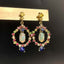 14K GOLD 0.4 CT NATURAL OPAL & COLOURED GEMSTONE EARRINGS