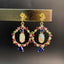 14K GOLD 0.4 CT NATURAL OPAL & COLOURED GEMSTONE EARRINGS