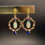 14K GOLD 0.4 CT NATURAL OPAL & COLOURED GEMSTONE EARRINGS