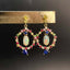 14K GOLD 0.4 CT NATURAL OPAL & COLOURED GEMSTONE EARRINGS