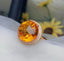 14K GOLD 11 CT NATURAL CITRINE & DIAMOND RING