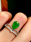 14K GOLD 2 CT NATURAL EMERALD & DIAMOND RING