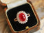 14K GOLD 4.06 CTW VIVID RED NATURAL RUBY & DIAMOND RING