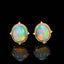 14K GOLD 3.44 CTW NATURAL OPAL & DIAMOND EARRINGS