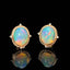 14K GOLD 3.44 CTW NATURAL OPAL & DIAMOND EARRINGS
