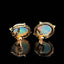 14K GOLD 3.44 CTW NATURAL OPAL & DIAMOND EARRINGS