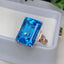 14K GOLD 21.80 CT NATURAL TOPAZ & DIAMOND & SAPPHIRE RING