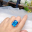 14K GOLD 21.80 CT NATURAL TOPAZ & DIAMOND & SAPPHIRE RING
