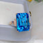 14K GOLD 21.80 CT NATURAL TOPAZ & DIAMOND & SAPPHIRE RING
