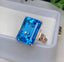 14K GOLD 21.80 CT NATURAL TOPAZ & DIAMOND & SAPPHIRE RING