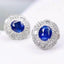 14K GOLD 4.49 CTW NATURAL SAPPHIRE & DIAMOND EARRINGS